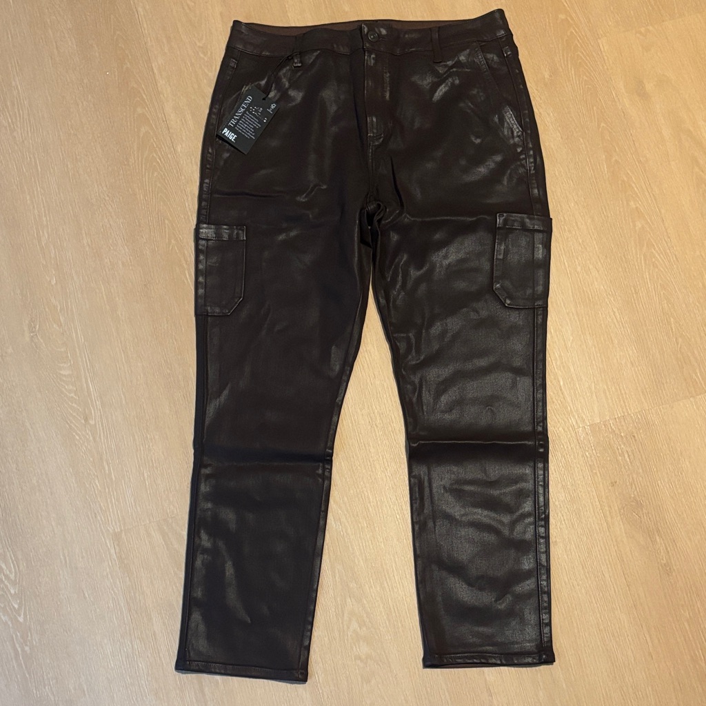 Nwt Paige Jolie Dark Brown Cargo Jean Size 33